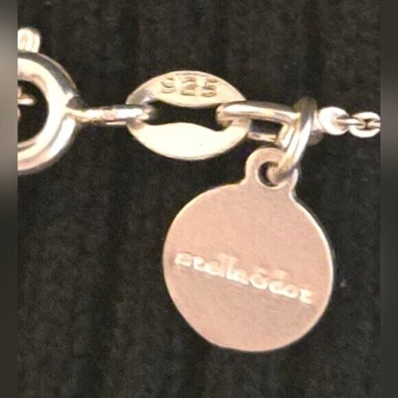 Stella & Dot 925 Silver Pink Teardrop Pendant Necklace Sparkle Gemstone - Picture 7 of 8